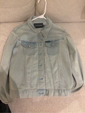 Calvin Klein Pale Blue Denim Trucker Jacket - Women's